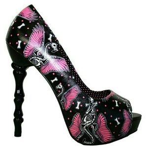 8/8.5 flamingo bone print platform heels TOO FAST